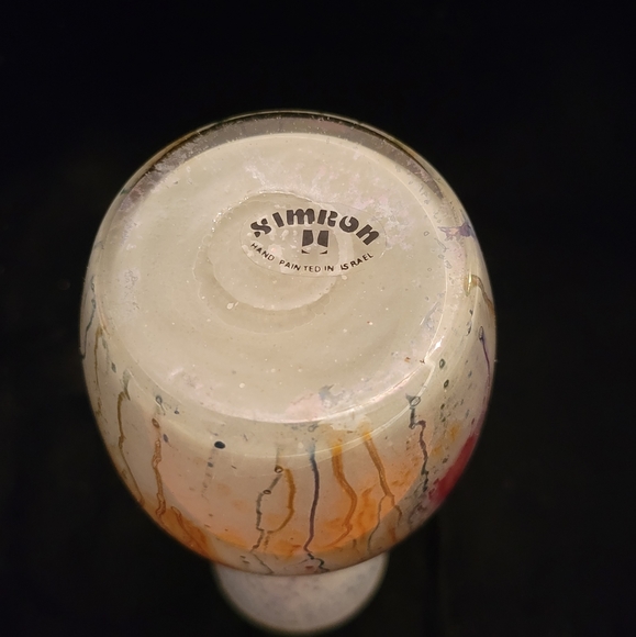 ART GLASS VINTAGE VASE. Handpainted in Israel. - Picture 4 of 5